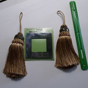 - Gold tassels and magnetic friendship picture holder for fridge